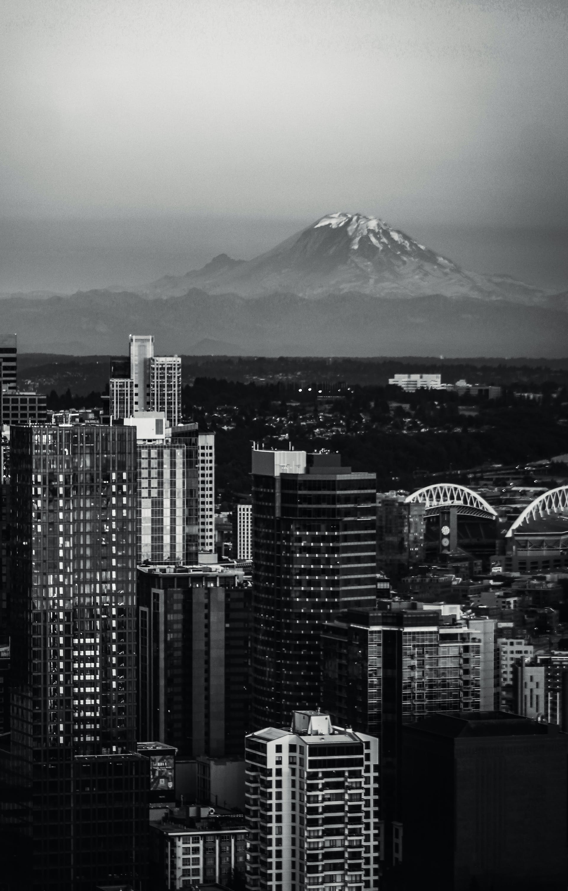 Seattle and Mount Rainier